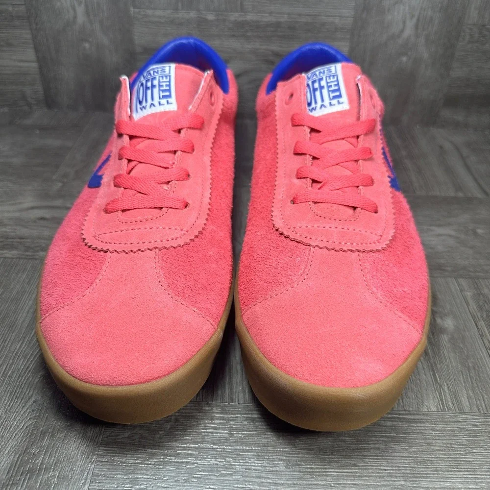 Vans Sport Sneakers Men 12 Pink Blue Gum Hairy Suede Skate Low Top NEW